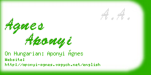 agnes aponyi business card